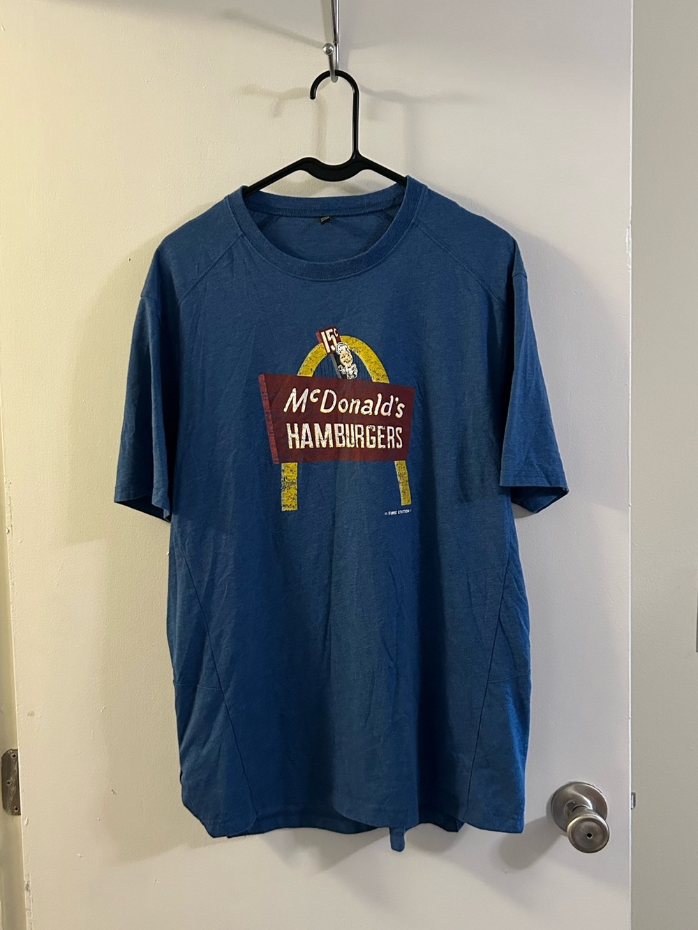 McDonald's Vintage Blue Hamburger Logo T-Shirt
